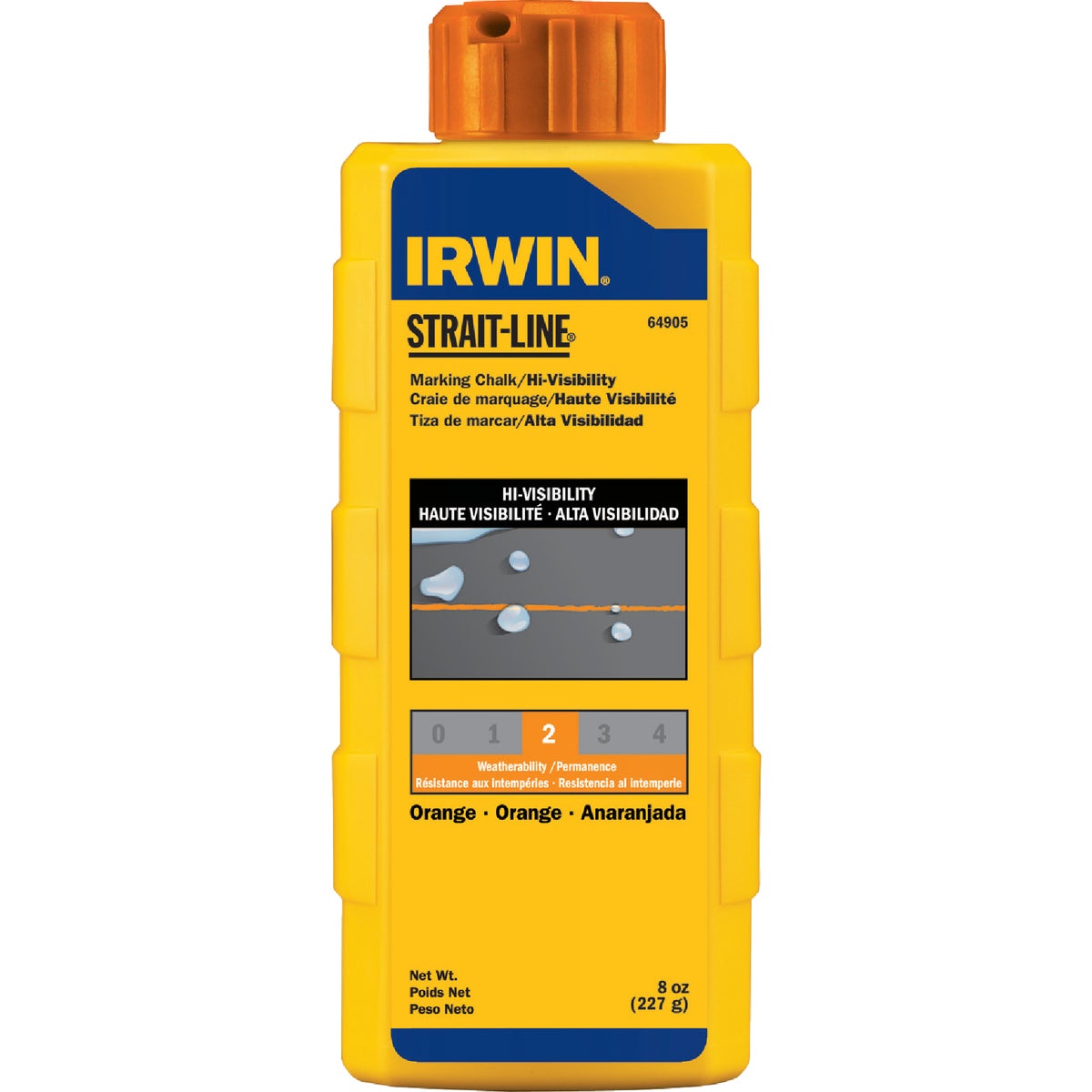 Irwin STRAIT-LINE 8 Oz. Orange Hi-Visibility Chalk Line Chalk