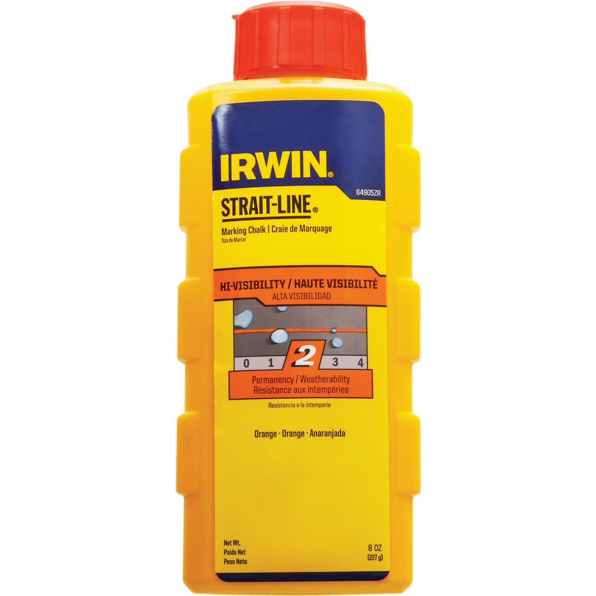 Irwin STRAIT-LINE 8 Oz. Orange Hi-Visibility Chalk Line Chalk