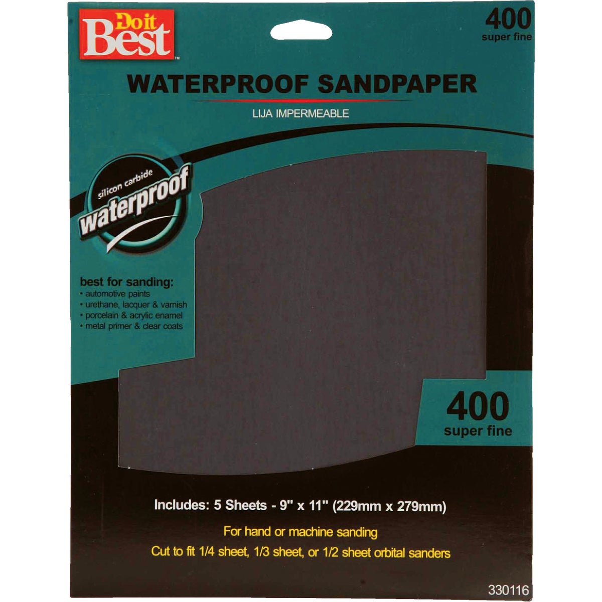 Do it Best Waterproof 9 In. x 11 In. 400 Grit Super Fine Sandpaper (5-Pack)