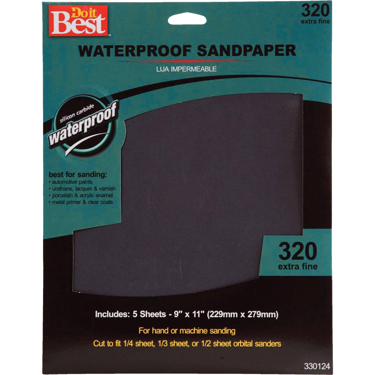 Do it Best Waterproof 9 In. x 11 In. 320 Grit Extra Fine Sandpaper (5-Pack)