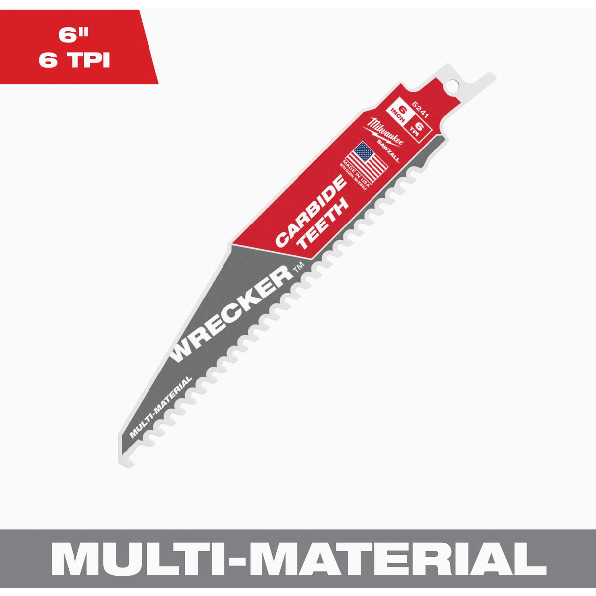 Milwaukee SAWZALL The WRECKER 6 In. 6 TPI Multi-Material Reciprocating Saw Blade