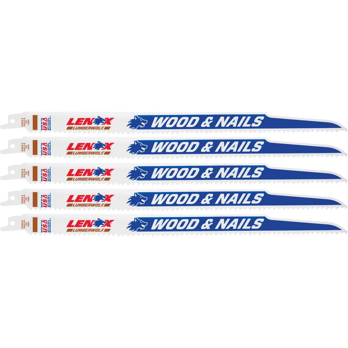 Lenox 12 In. 6 TPI Wood w/Nails Reciprocating Saw Blade (5-Pack)