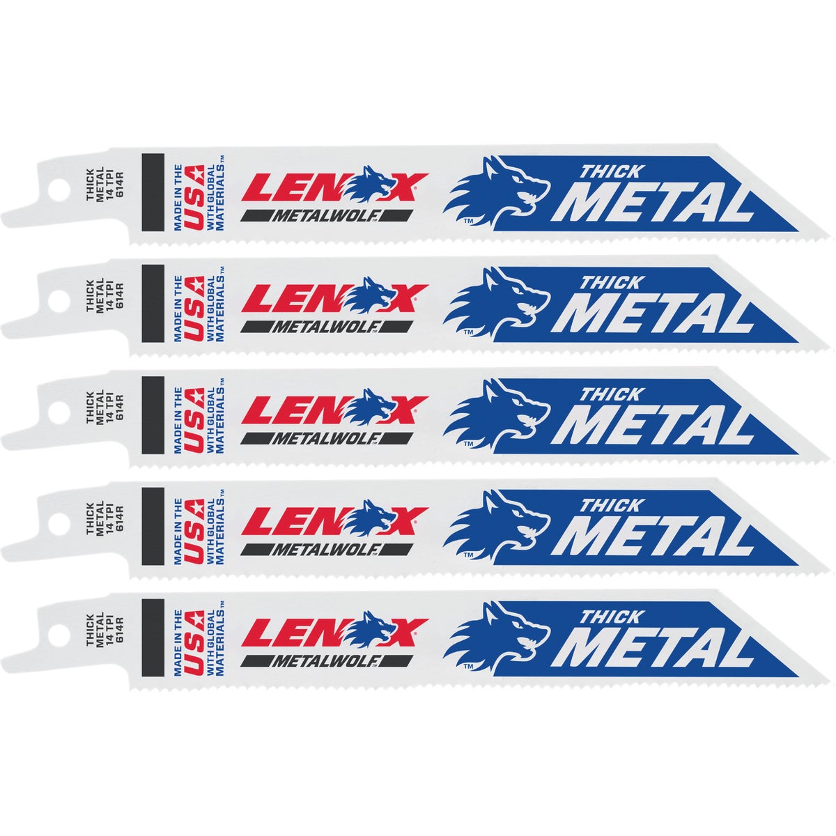 Lenox 6 In. 14 TPI Thick Metal Reciprocating Saw Blade (5-Pack)