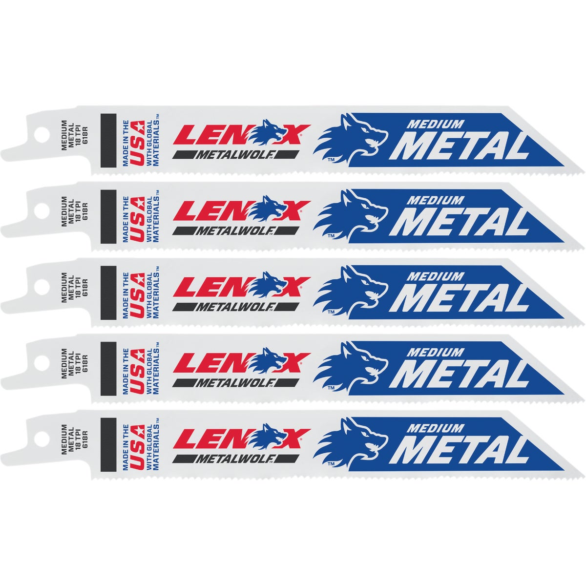 Lenox 6 In. 18 TPI Medium Metal Reciprocating Saw Blade (5-Pack)