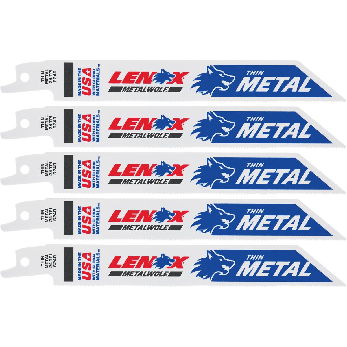 Lenox 6 In. 24 TPI Thin Metal Reciprocating Saw Blade (5-Pack)