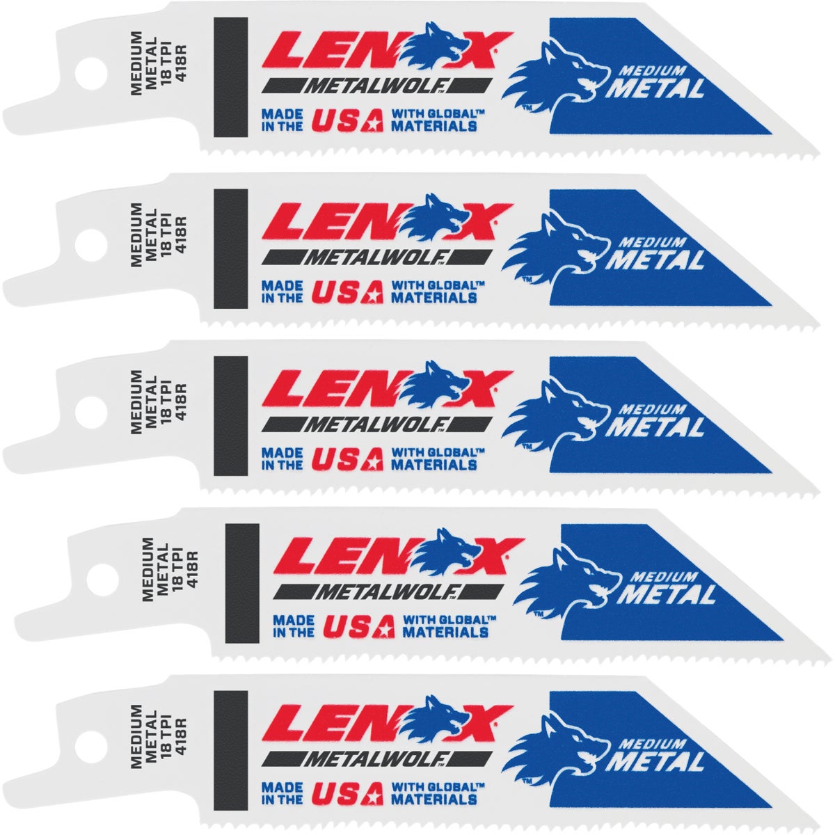Lenox 4 In. 18 TPI Medium Metal Reciprocating Saw Blade (5-Pack)