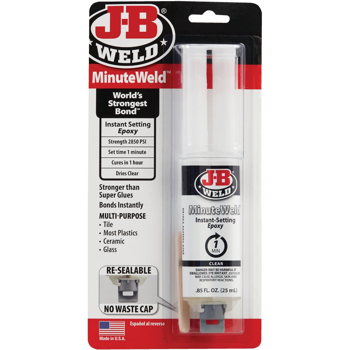 J-B Weld 0.85 Oz. MinuteWeld Epoxy, Syringe