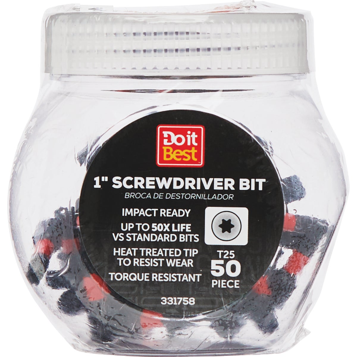 Do it Best 1 In. T25 Torx Impact Ready Screwdriver Bit (50-Pack)