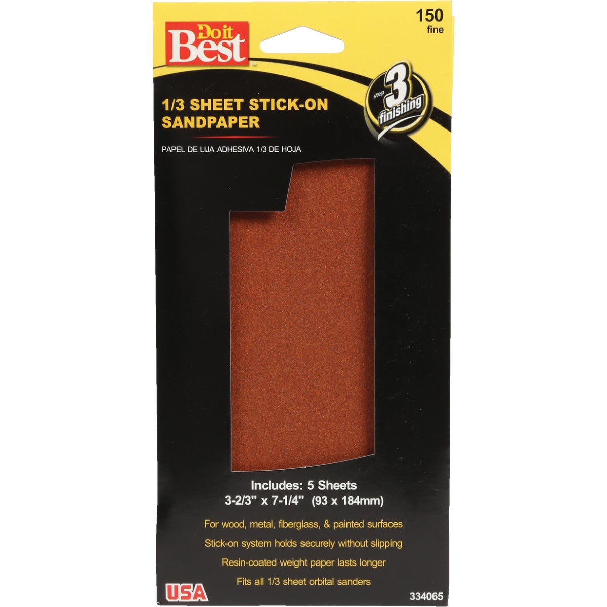 Do it Best 150 Grit 1/3 Stick-On Sheet Power Sanding Sheet (5-Pack)
