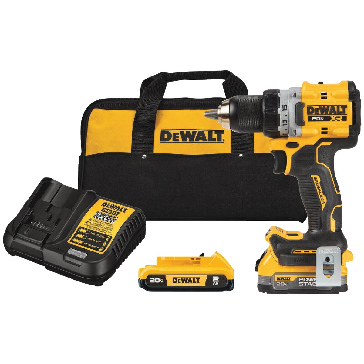 DEWALT 20V MAX XR Brushless 1/2 In. Compact Drill/Driver Kit with POWERSTACK Battery