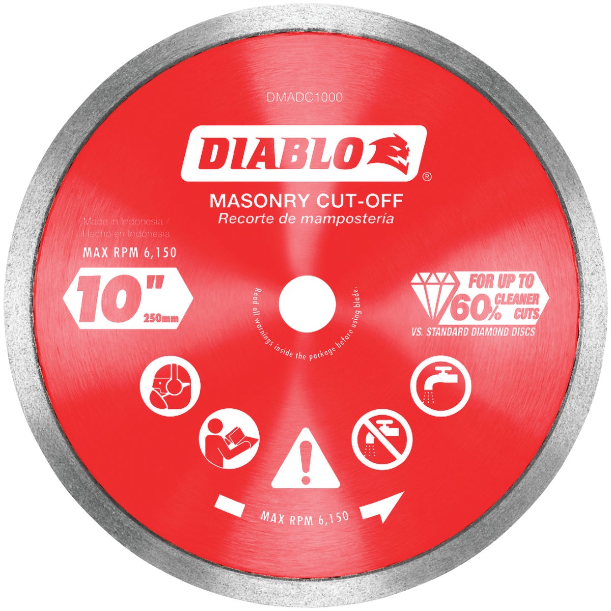 Diablo 10 In. Diamond Continuous Rim Dry/Wet Cut Diamond Blade