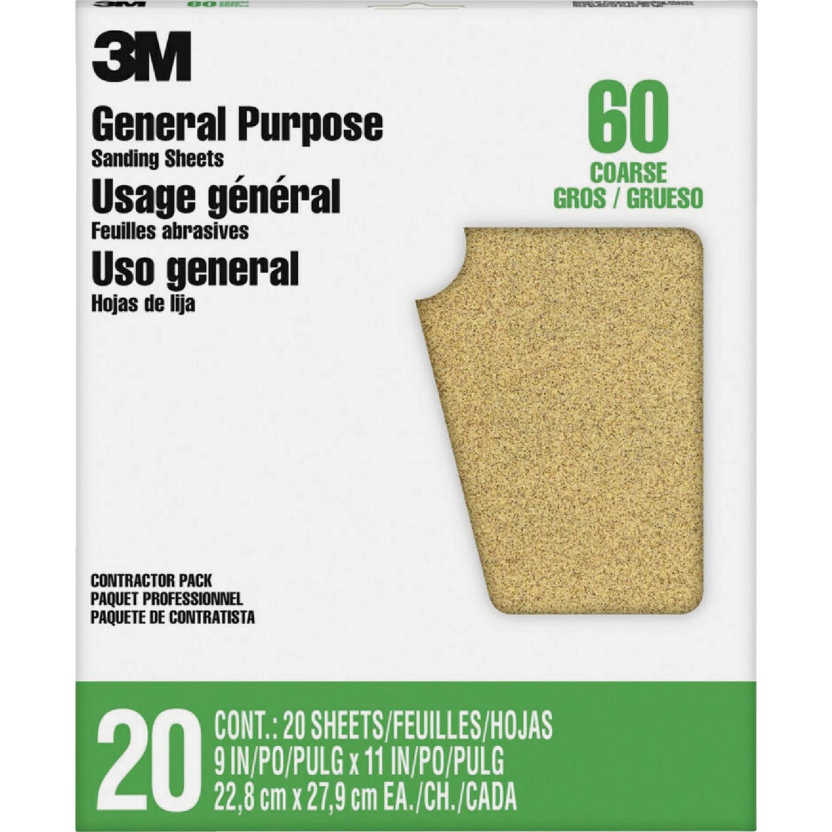 3M All-Purpose 9 In. x 11 In. 60 Grit Coarse Sandpaper (25-Pack)