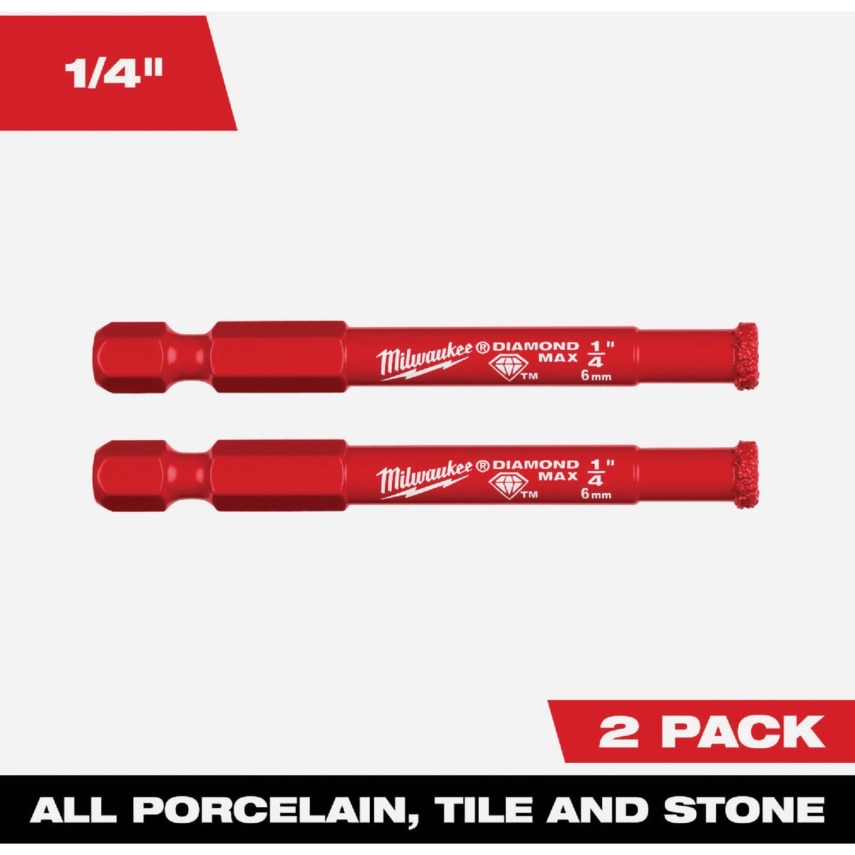 Milwaukee DIAMOND MAX 1/4 In. Diamond Grit Hole Saw (2-Pack)
