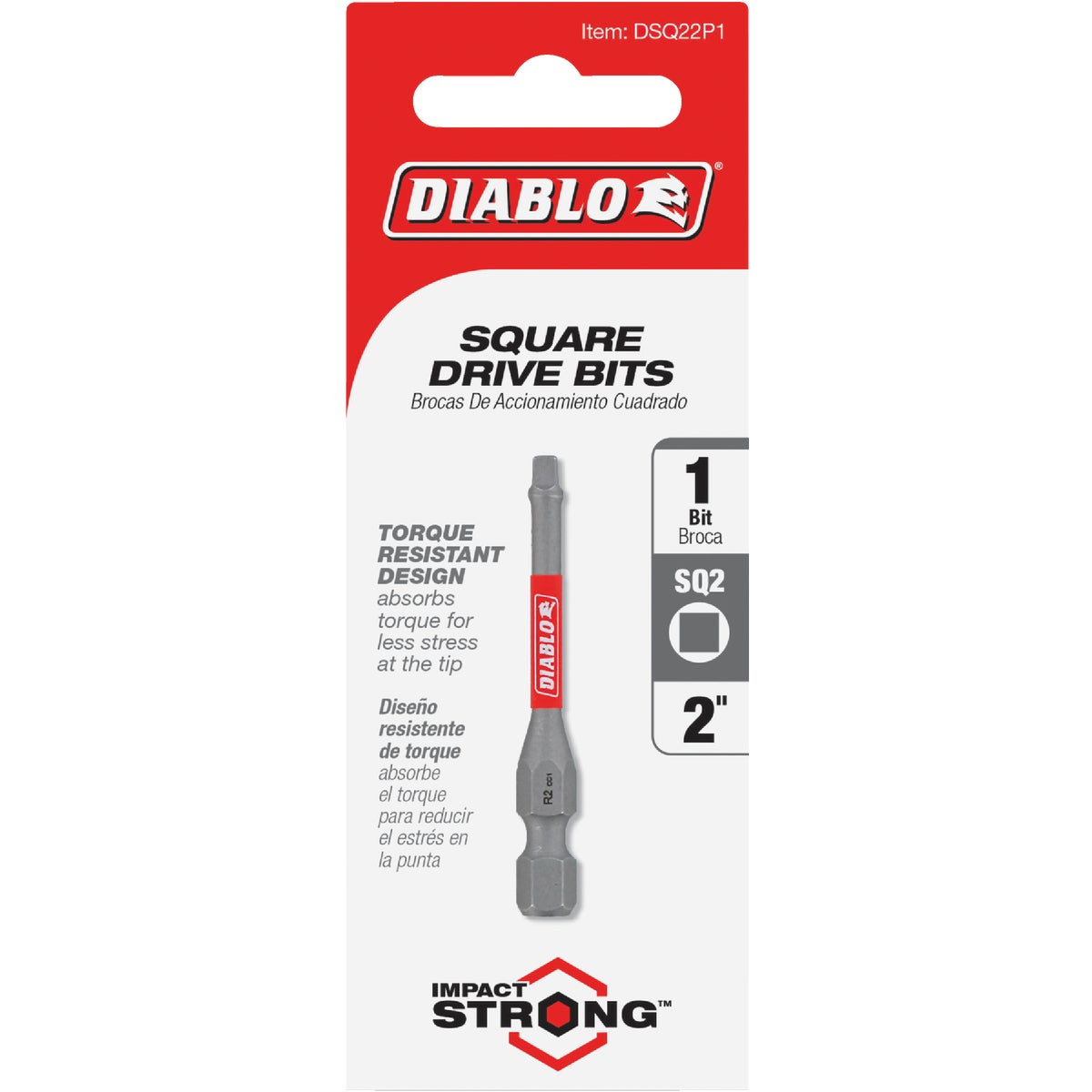 Diablo #2 Square Recess 2 In. Power Impact Screwdriver Bit