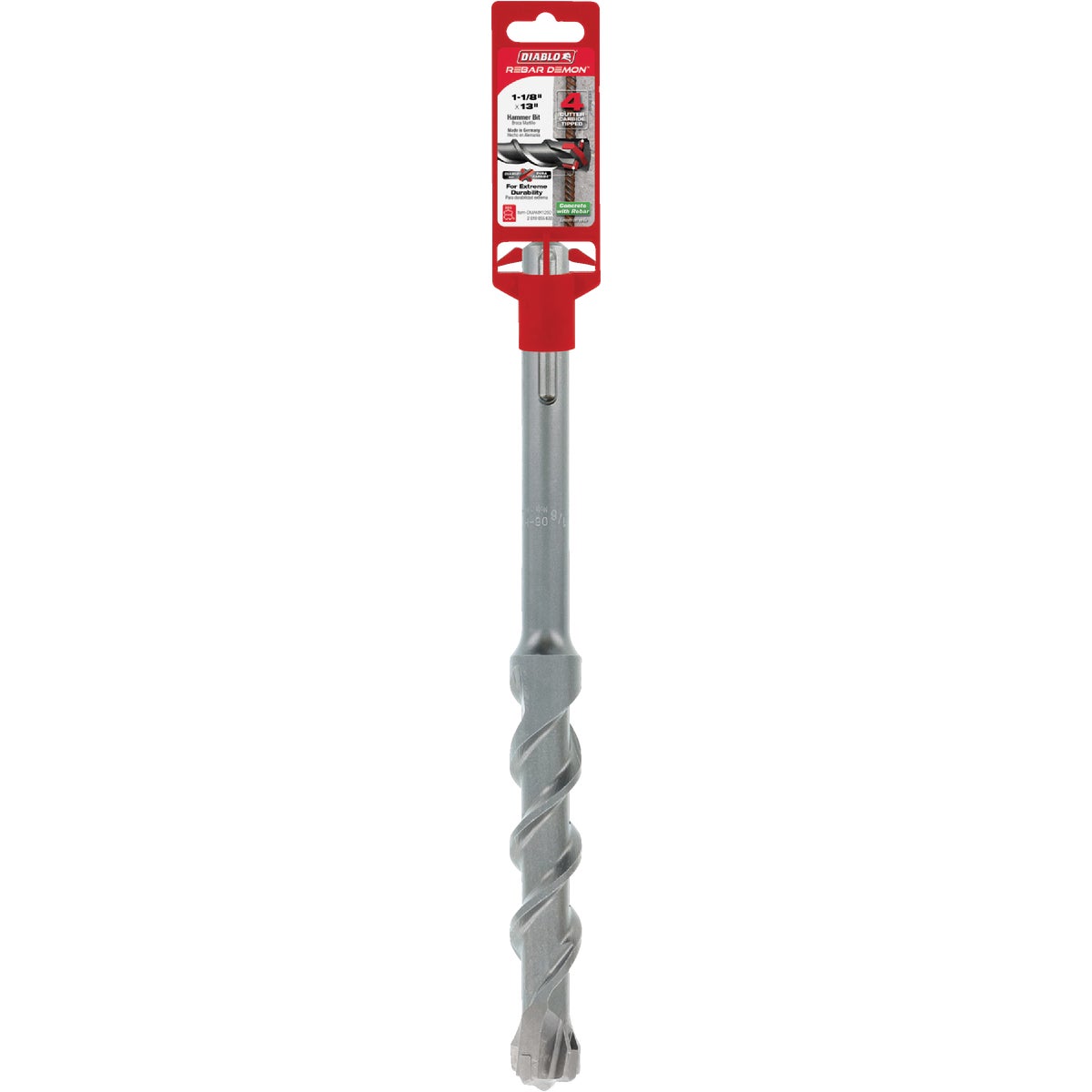 Diablo Rebar Demon 1-1/8 In. x 13 In. SDS-Max Carbide-Tipped Rotary Hammer Drill Bit