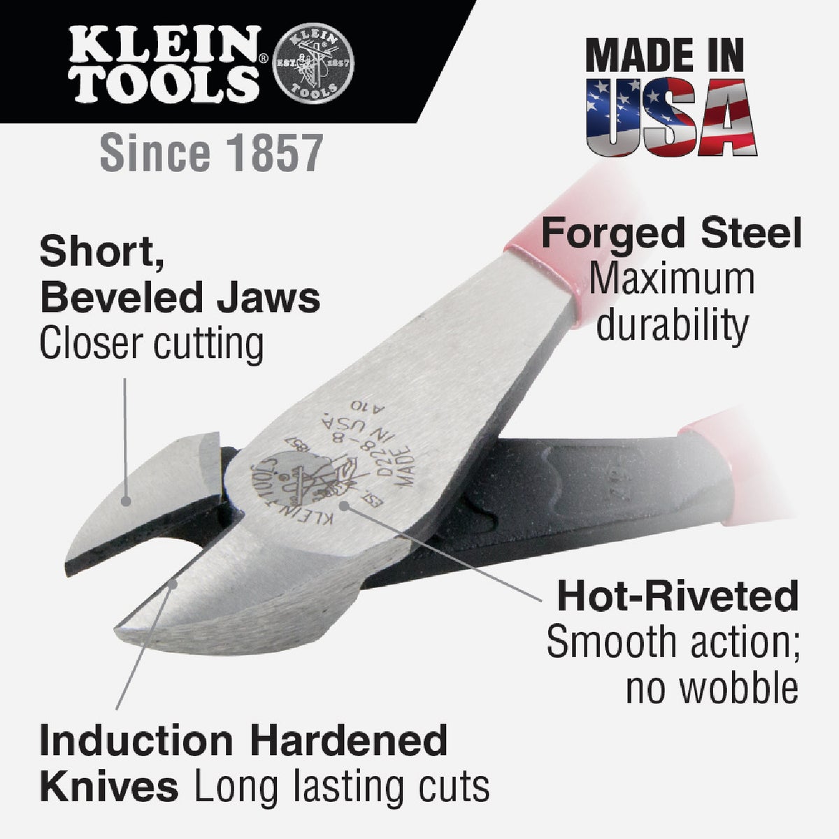 Klein 8 In. Heavy Duty High Leverage Diagonal Cutting Pliers