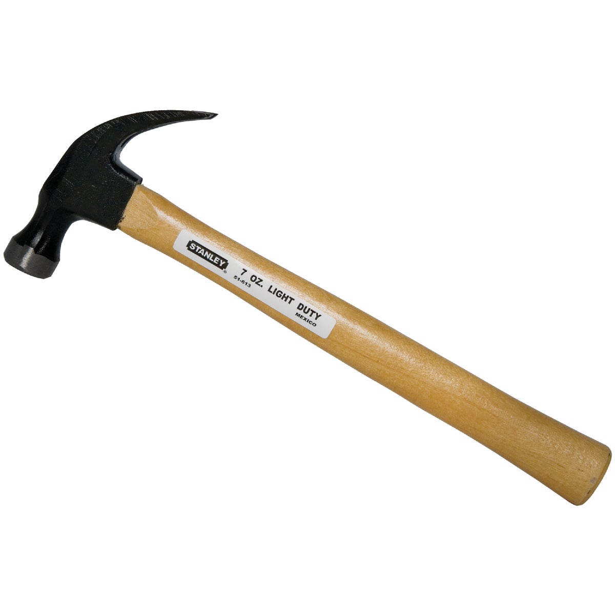 Stanley 7 Oz. Smooth-Face Curved Claw Hammer with Hickory Handle