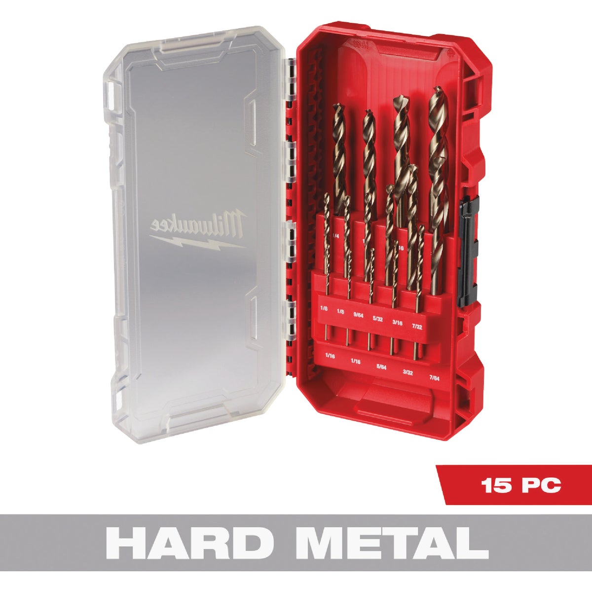 Milwaukee RED HELIX 15-Piece Cobalt Drill Bit Set, 1/16 In. thru 3/8 In.