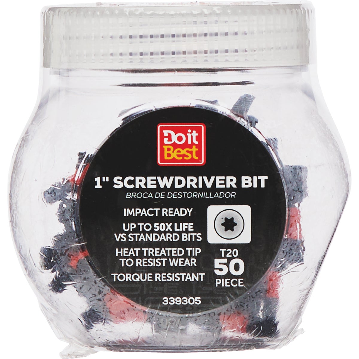 Do it Best 1 In. T20 Torx Impact Ready Screwdriver Bit (50-Pack)