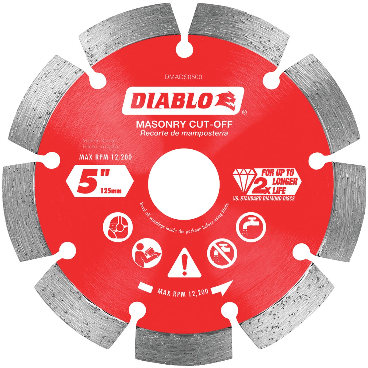 Diablo 5 In. Segmented Rim Dry/Wet Cut Diamond Blade