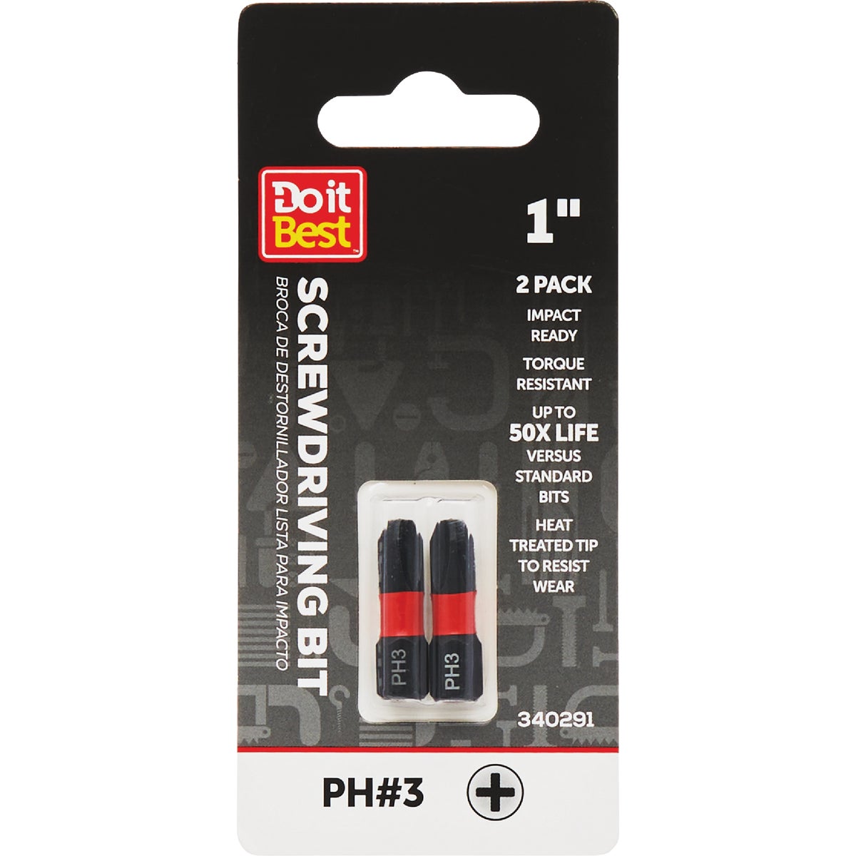 Do it Best 1 In. Phillips #3 Impact Ready Screwdriver Bit (2-Pack)
