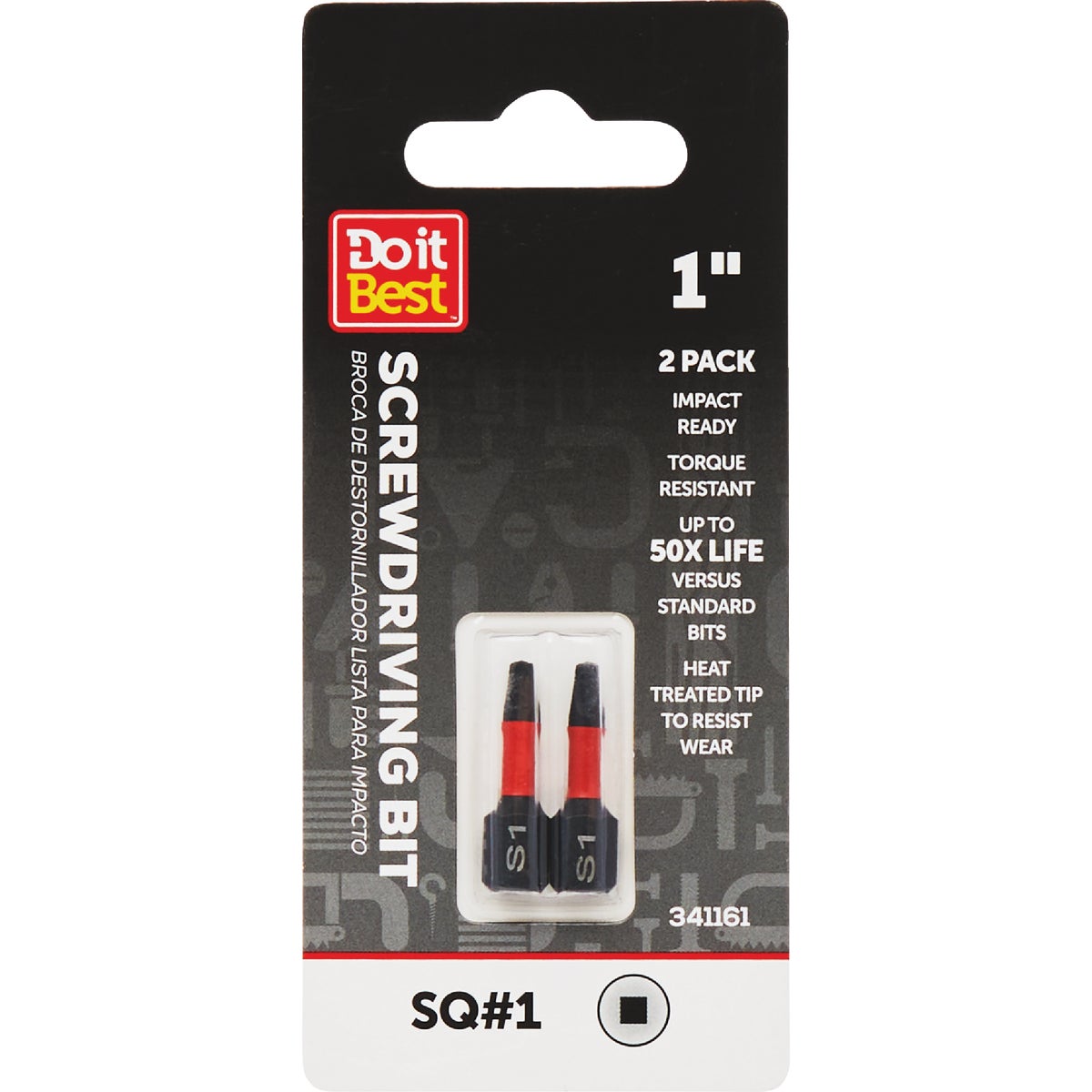 Do it Best 1 In. Square #1 Impact Ready Screwdriver Bit (2-Pack)
