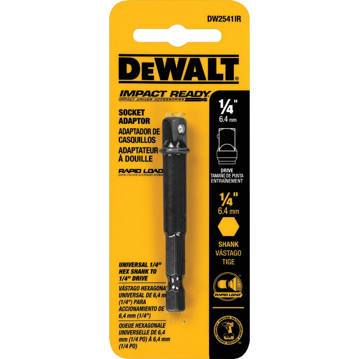 DEWALT 1/4 In. x 2 In. L. Socket Adapter
