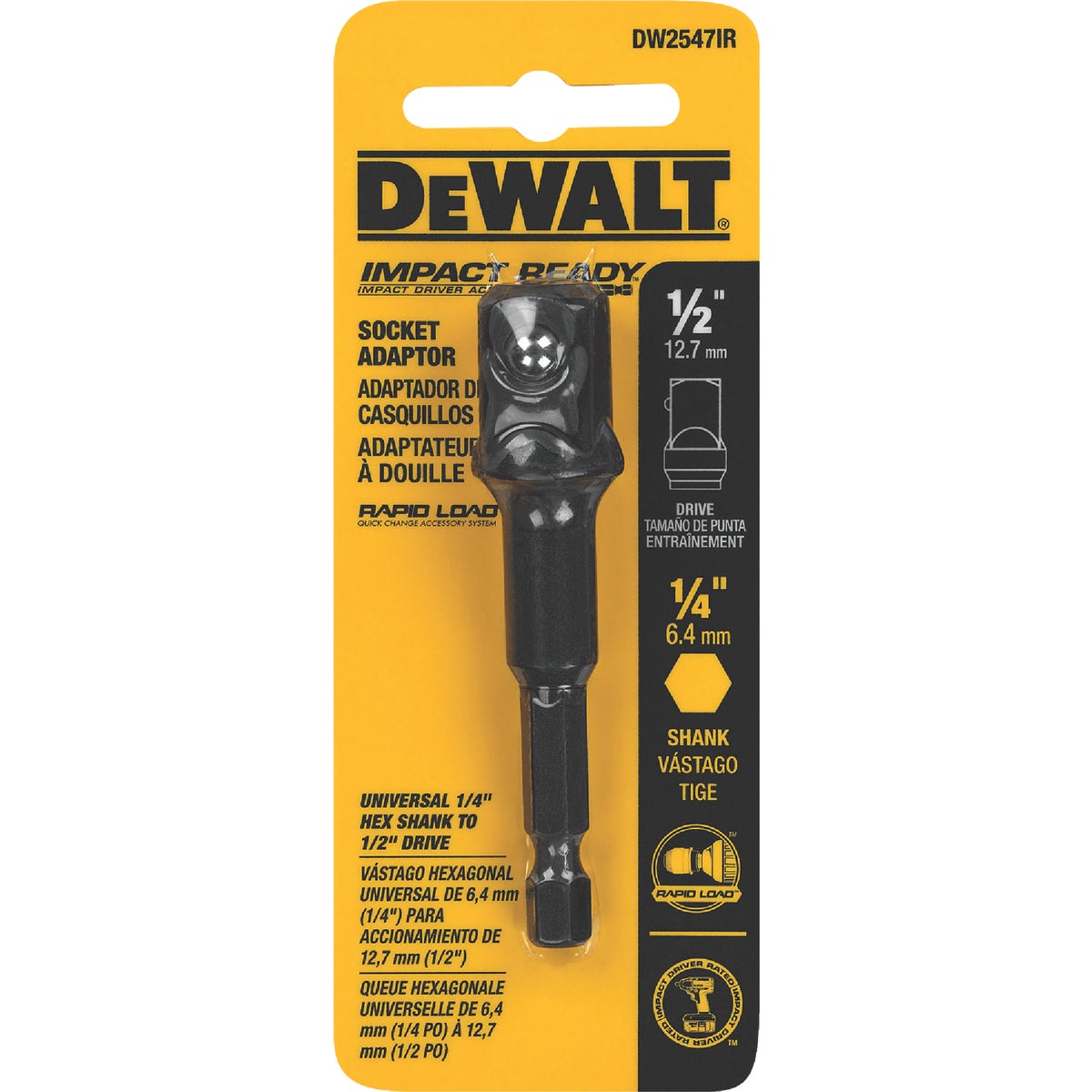 DEWALT 1/2 In. x 2 In. L. Socket Adapter