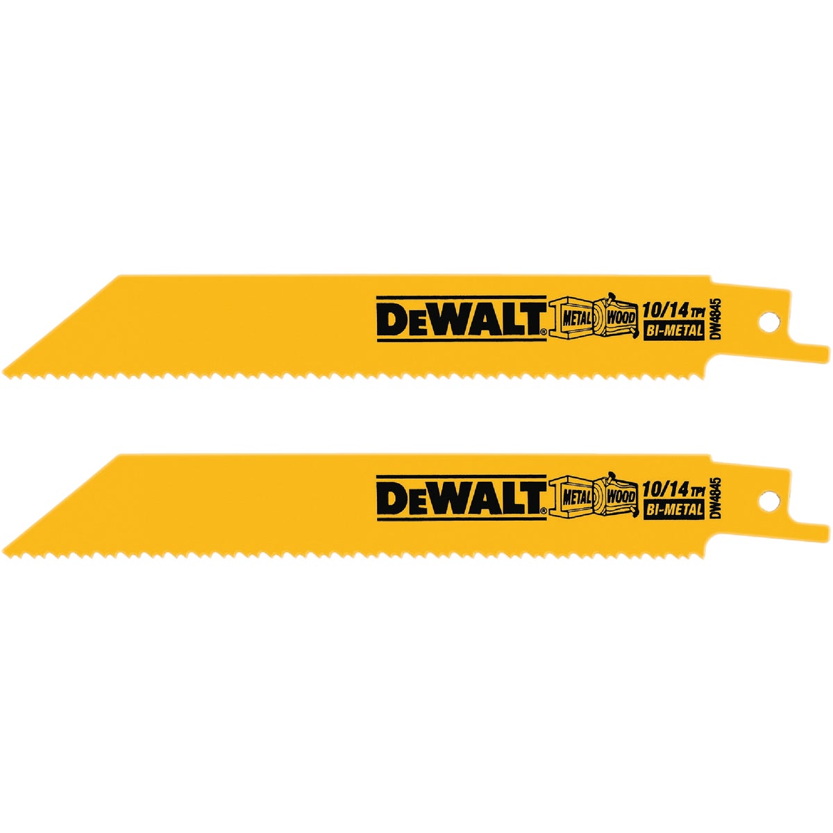 DeWalt 6 In. 10/14 TPI Wood/Metal Reciprocating Saw Blade (2-Pack)
