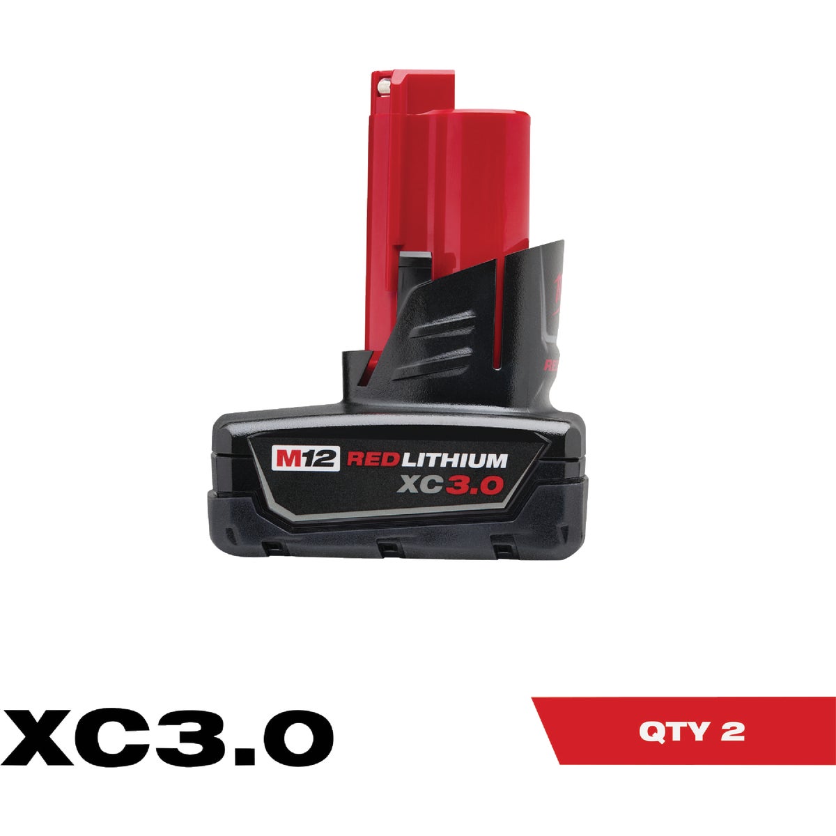 Milwaukee M12 REDLITHIUM XC 12 Volt Lithium-Ion 3.0 Ah Extended Capacity Tool Battery (2-Pack)
