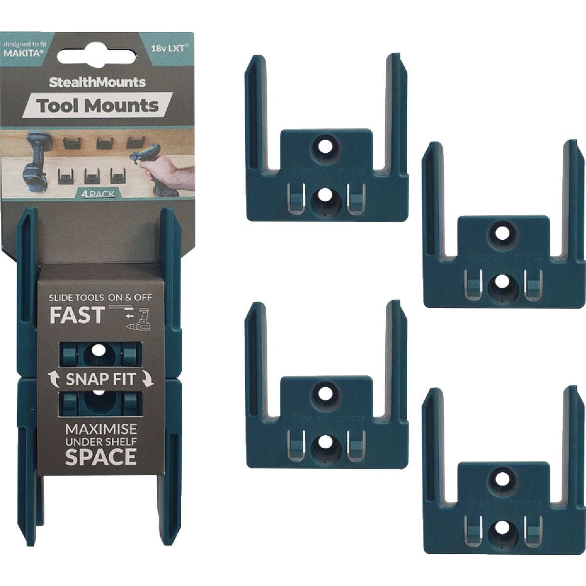 StealthMounts Makita 18v LXT Blue Tool Mounts (4 pack)
