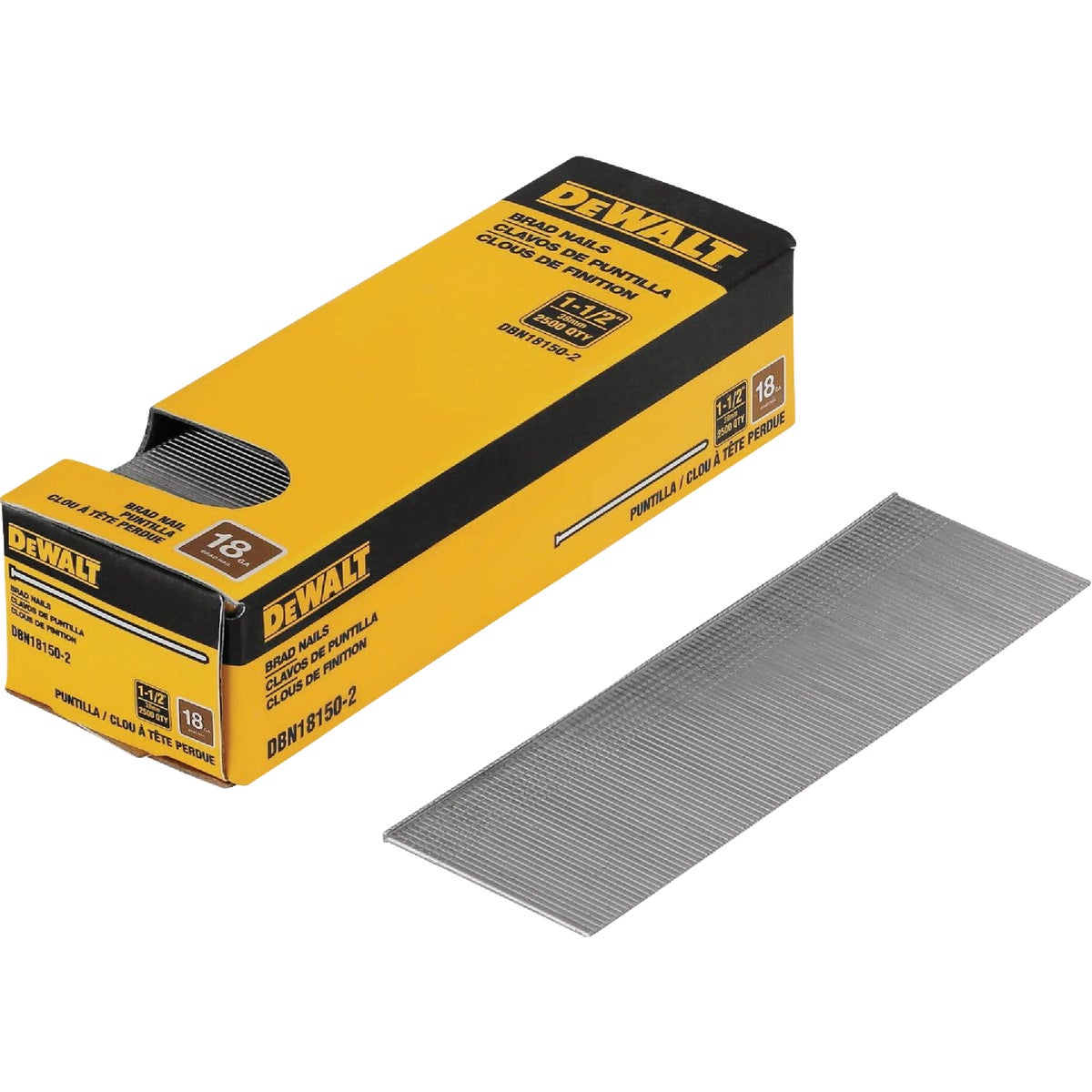 DEWALT 1-1/2 In. 18-Gauge Coated Brad Nails (2500 Ct.)