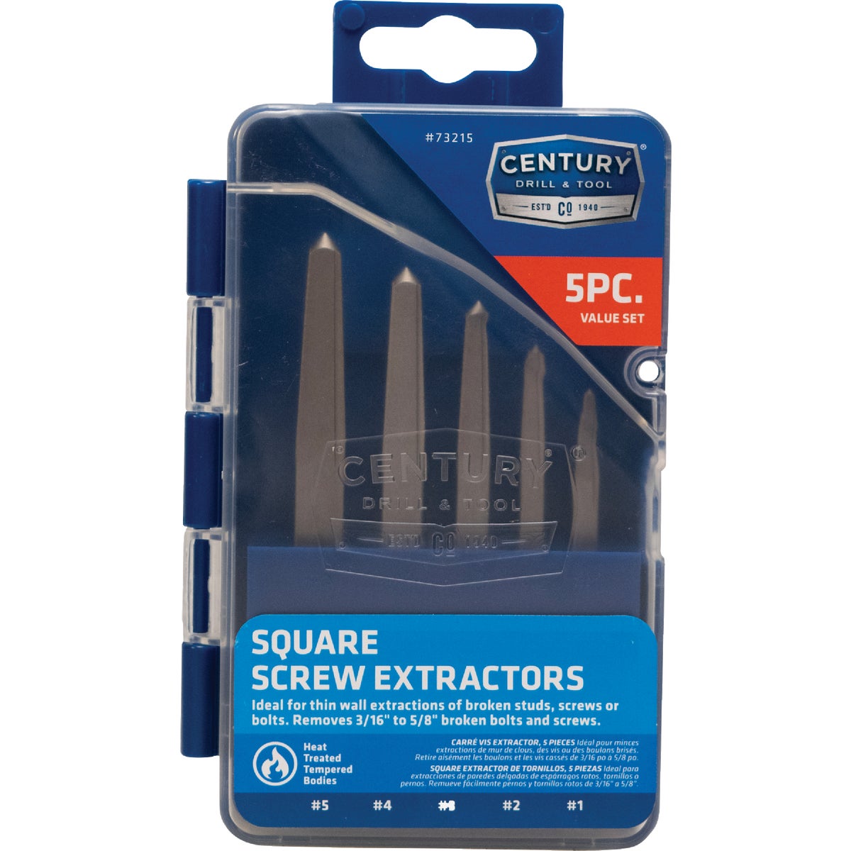 Century Drill & Tool Square Flute Screw Extractor (5-Piece)