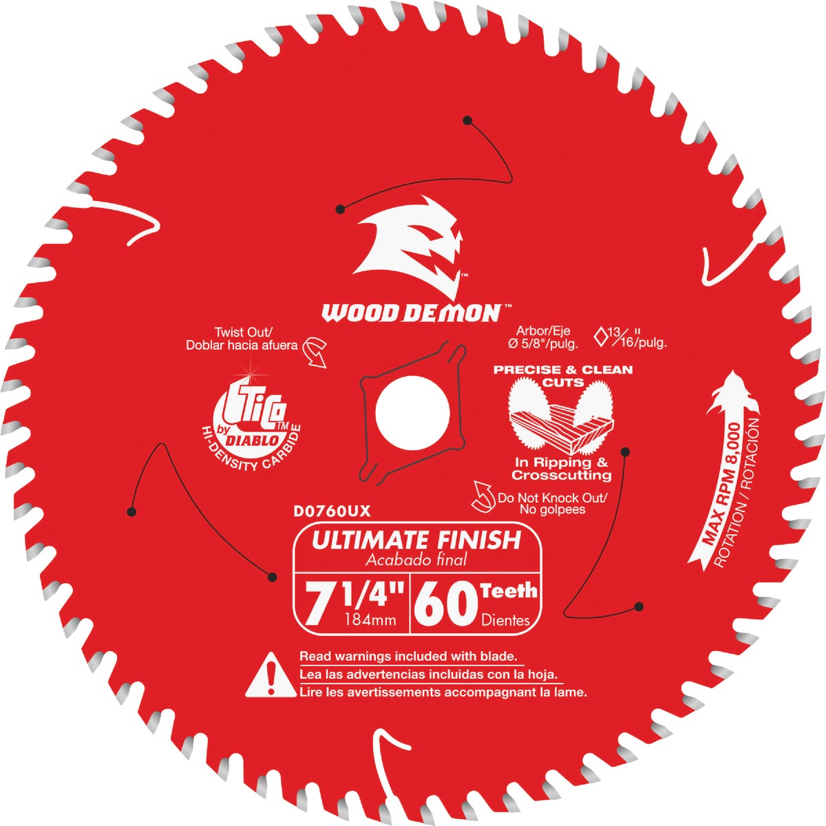 Diablo Wood Demon 7-1/4 In. 60-Tooth Ultimate Finish Circular Saw Blade
