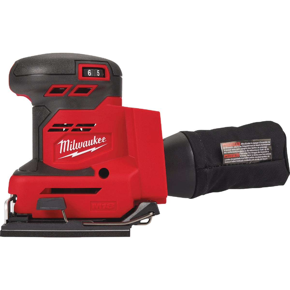 Milwaukee M18 18 Volt Lithium-Ion Variable Speed 1/4 Sheet Cordless Finish Sander (Tool Only)