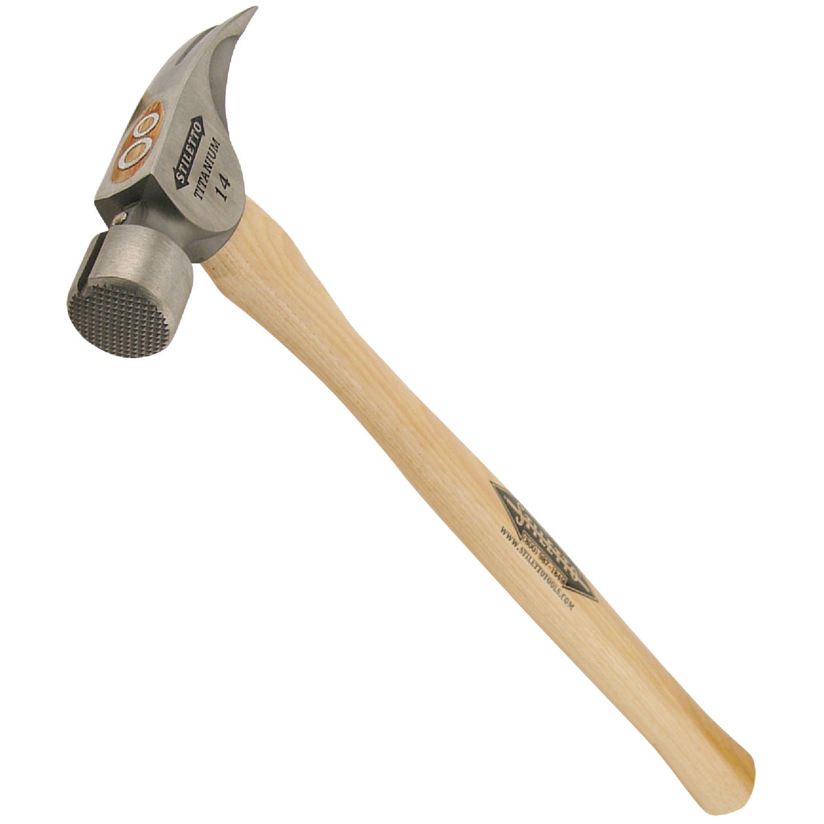 Stiletto 14 Oz. Milled-Face Framing Hammer with Straight Hickory Handle