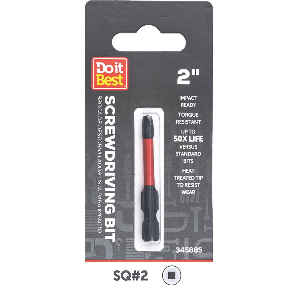 Do it Best 2 In. Square #2 Impact Ready Screwdriver Bit
