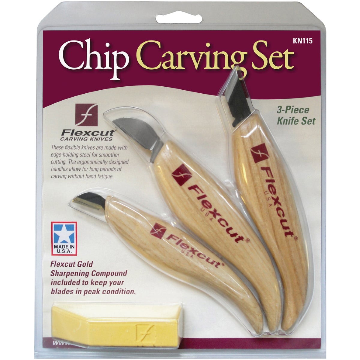 Flex Cut 3-Piece Chip Carving Knife Set 