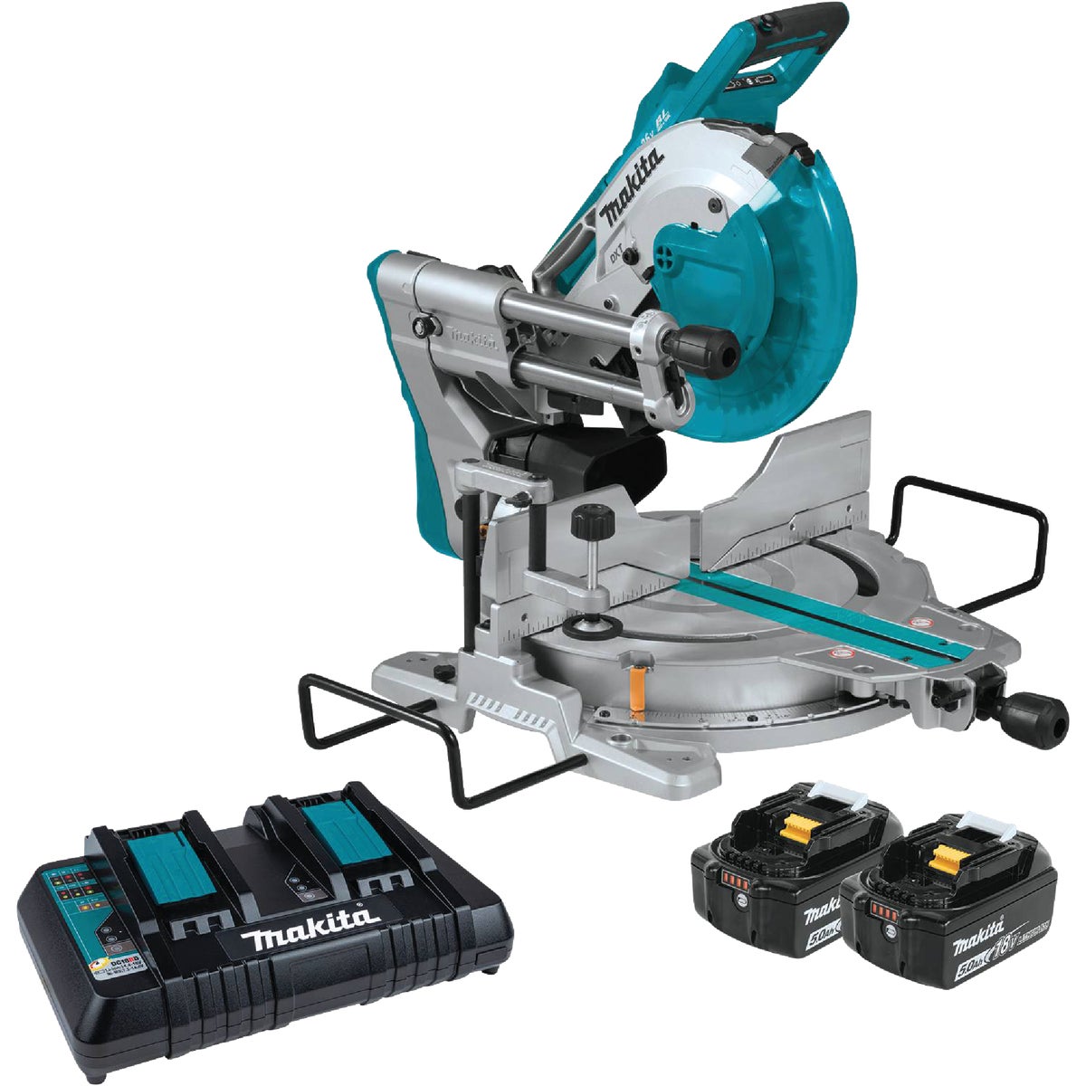 Makita 18 Volt LXT Lithium-Ion Brushless 10 In. Dual-Bevel Sliding Compound Cordless Miter Saw Kit with Laser