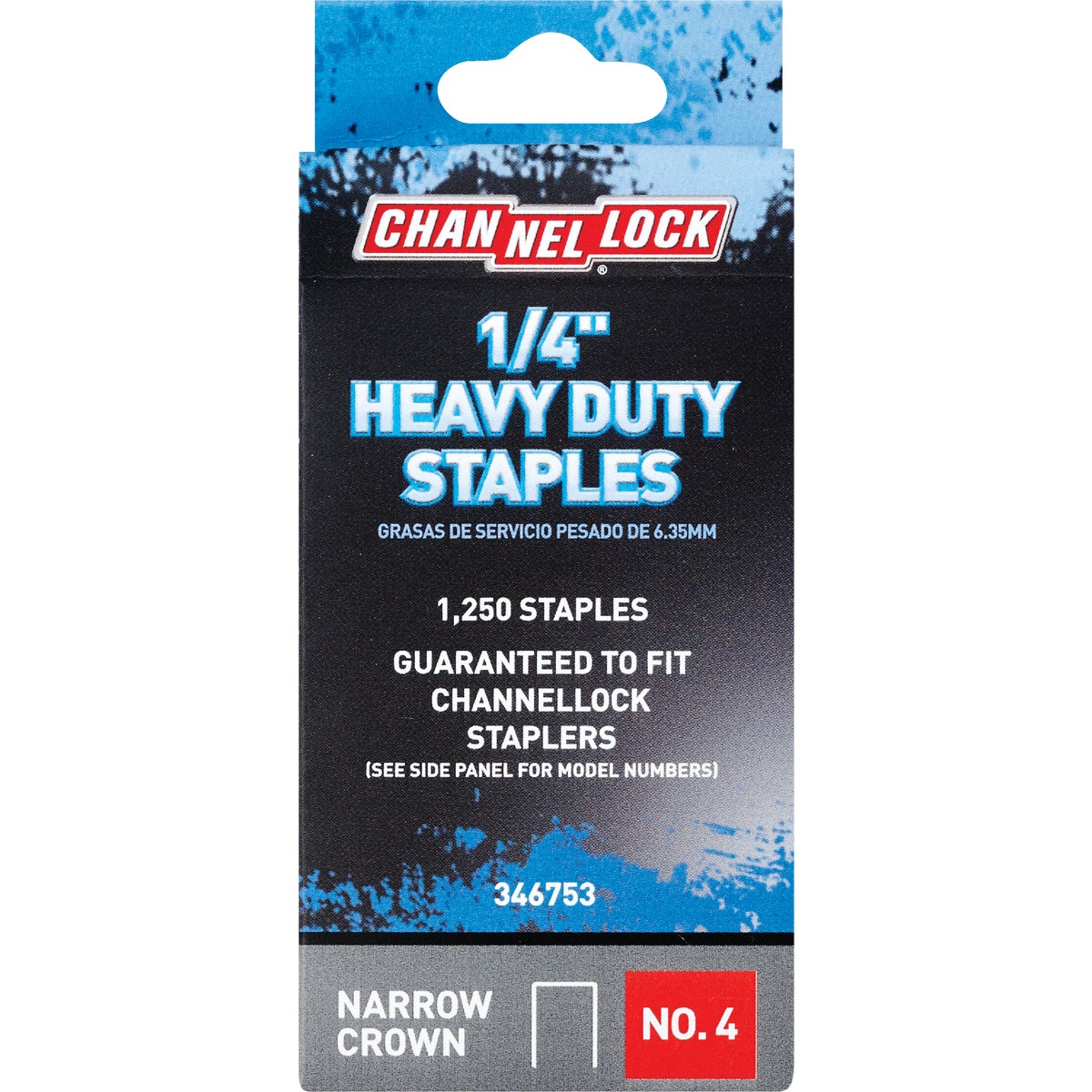 Channellock No. 4 Heavy-Duty Narrow Crown Staple, 1/4 In. (1250-Pack)