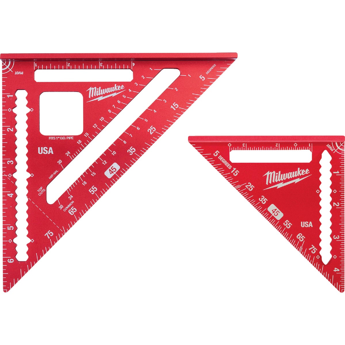Milwaukee 7 In. Aluminum Rafter Square & 4-1/2 In. Trim Square (2-Piece)