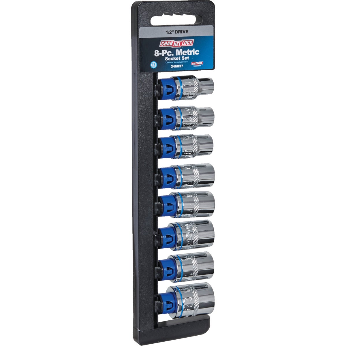 Channellock Metric 1/2 In. Drive 12-Point Shallow Socket Set (8-Piece)