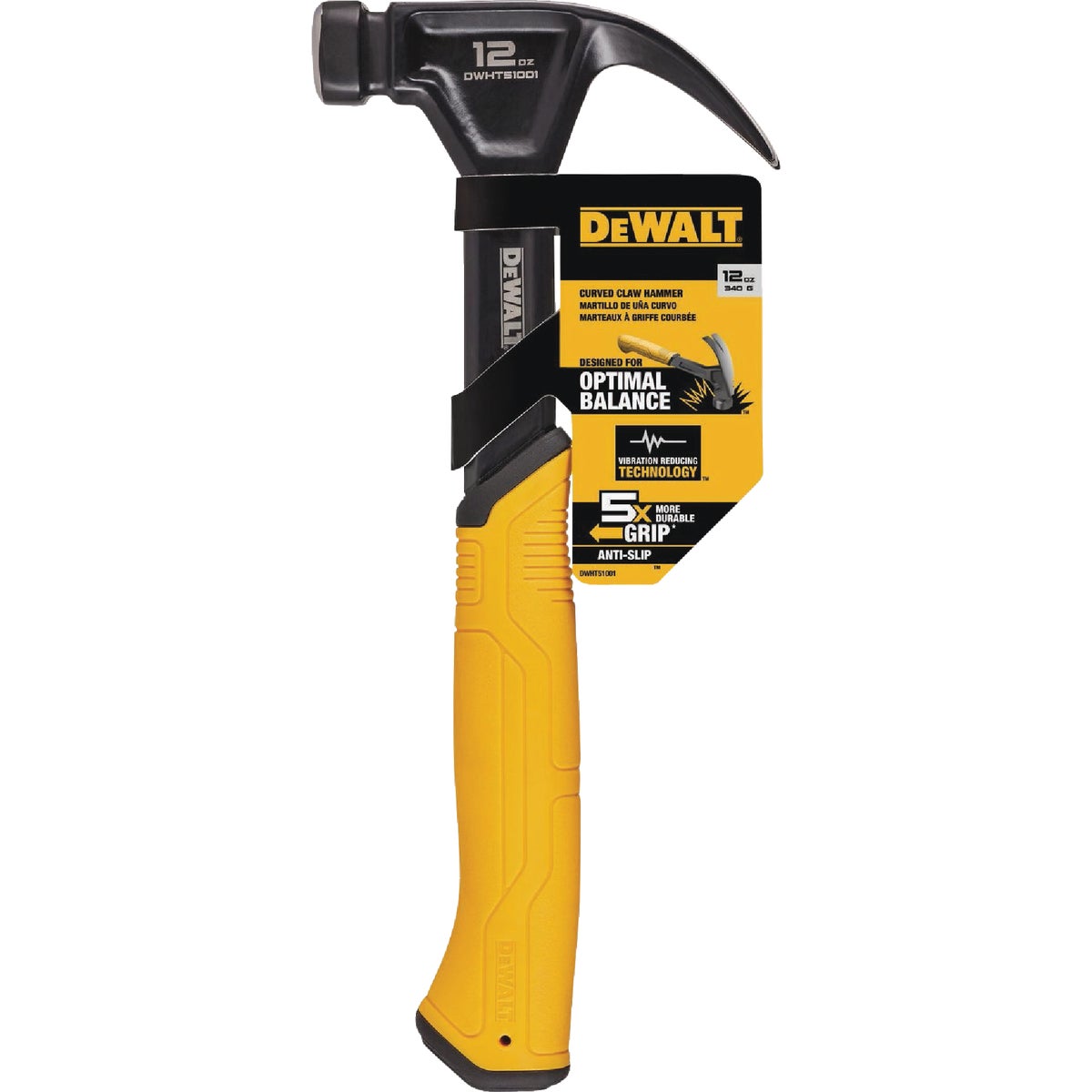 DEWALT 12 Oz. Smooth-Face Curved Claw Hammer with Steel Handle