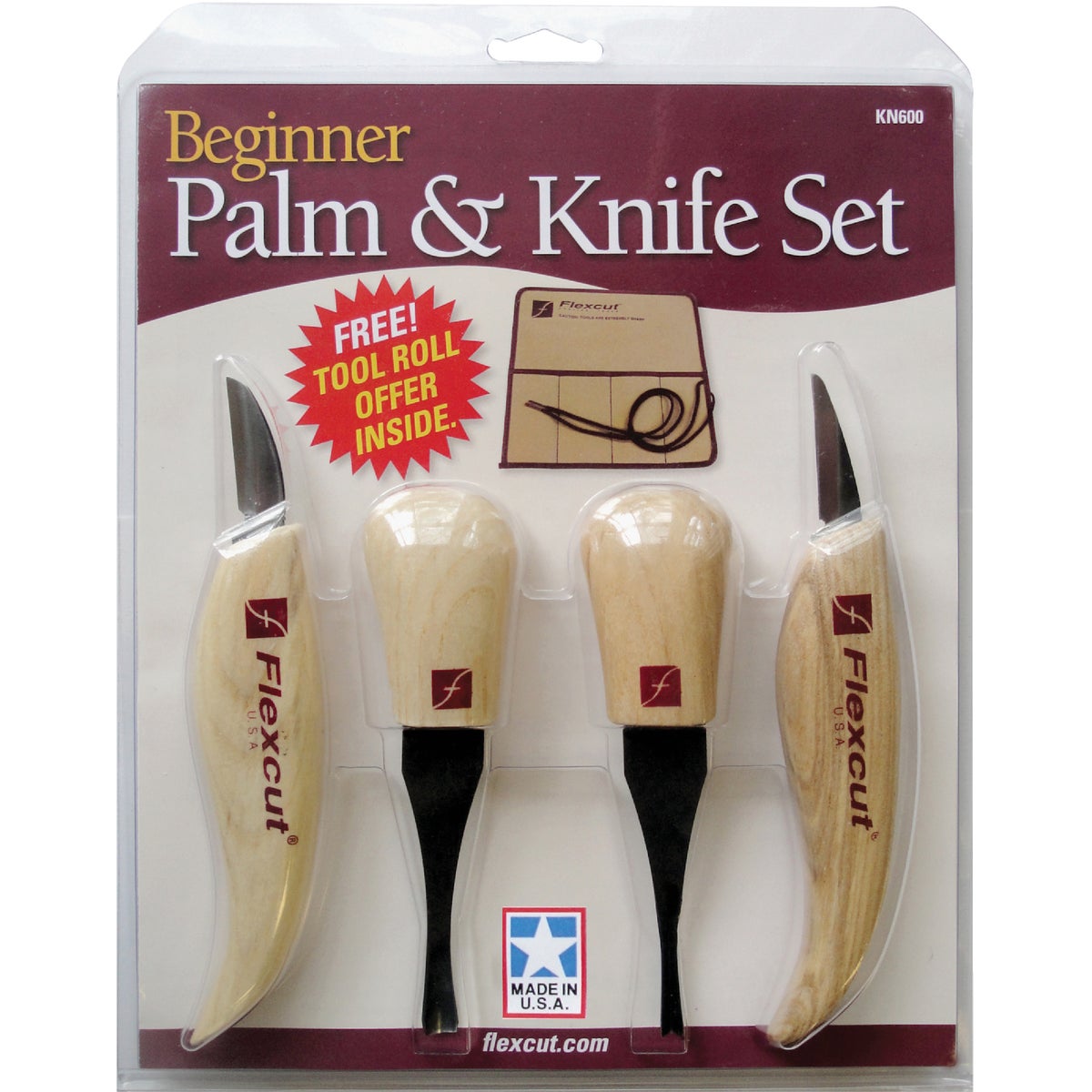 Flex Cut 4-Piece Beginner Palm & Knife Carving Tool Set