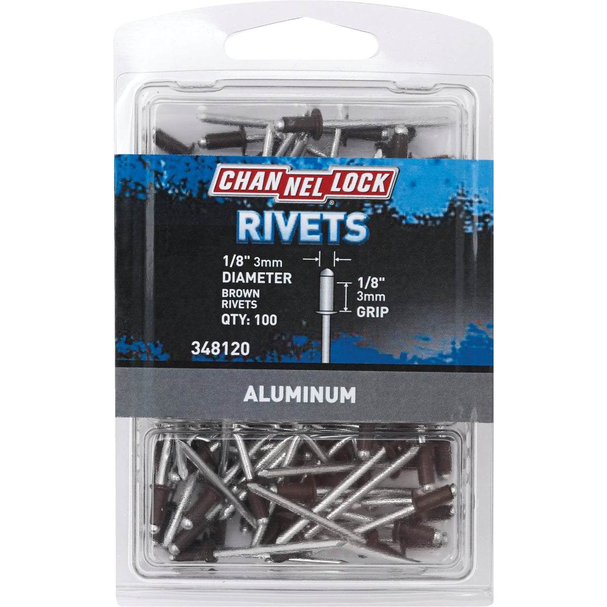 1/8X1/8 BRN ALUM RIVET