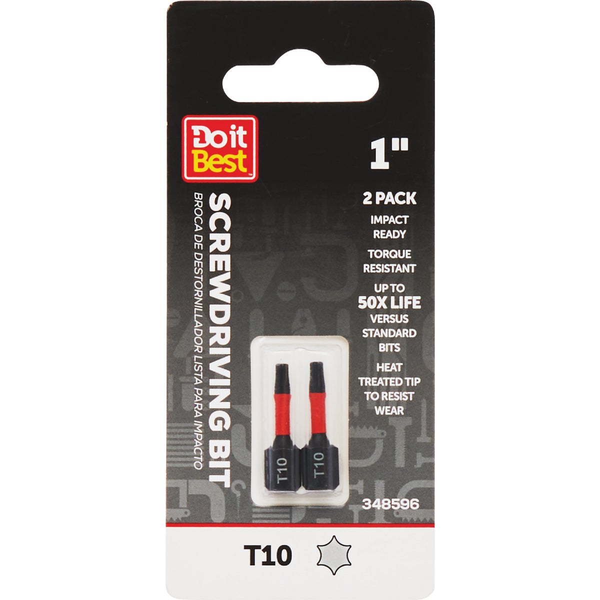 Do it Best 1 In. T10 Torx Impact Ready Screwdriver Bit (2-Pack)