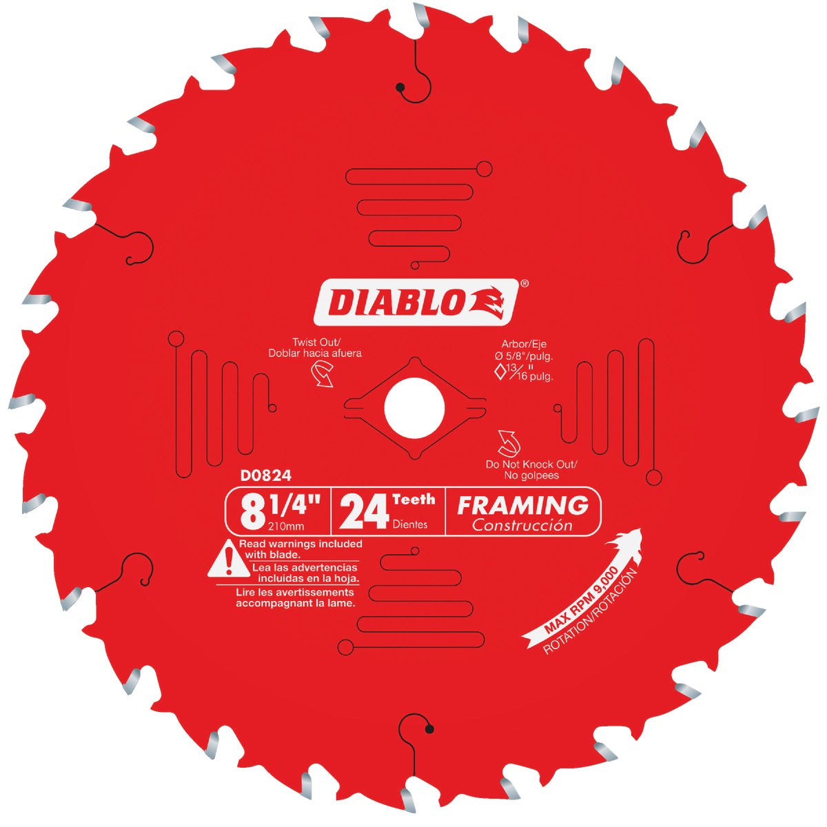 Diablo 8-1/4 In. 24-Tooth Framing Circular Saw Blade