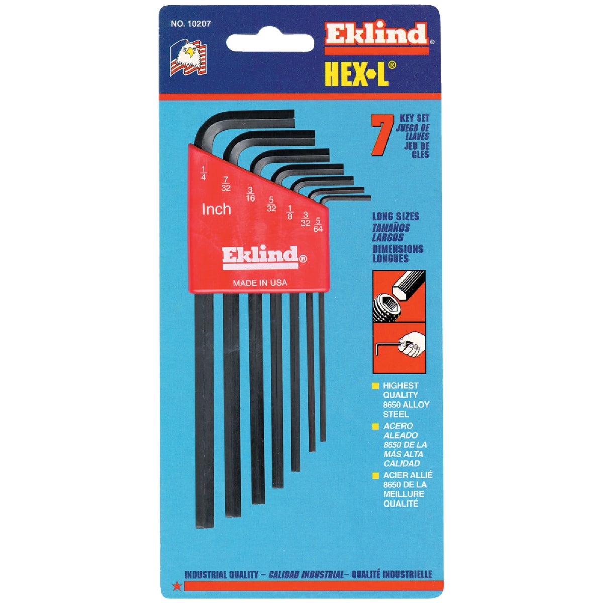 7PC LONG HEX KEY