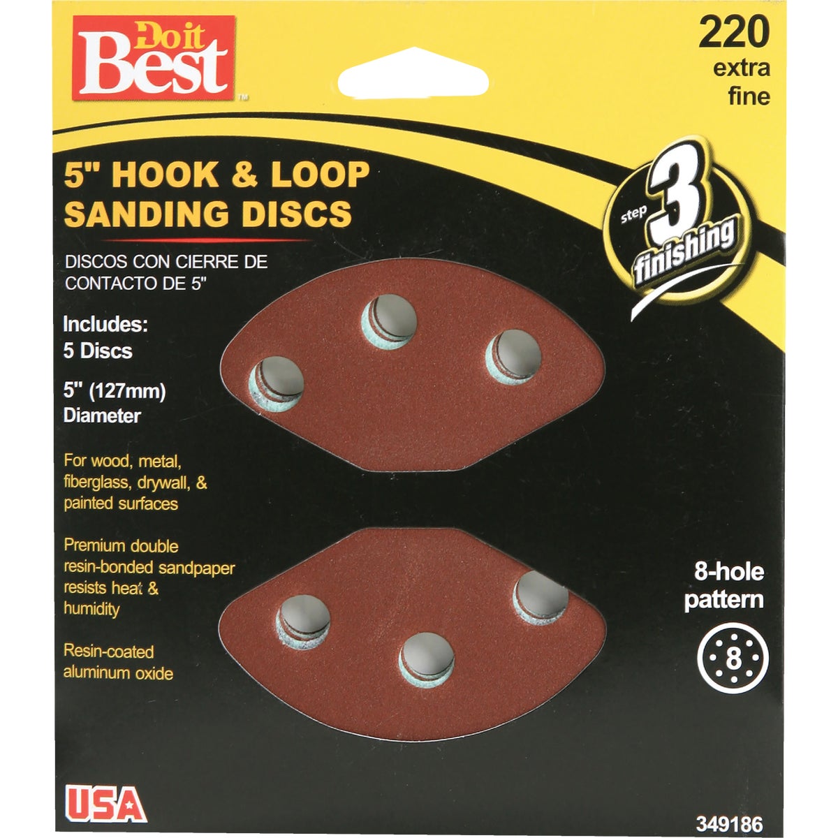 5PK 5″ 220G SANDING DISC