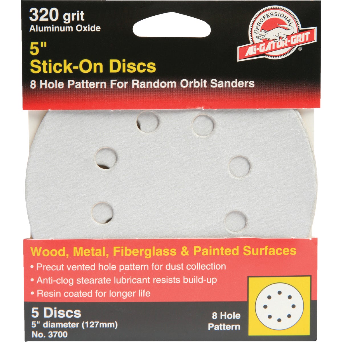 5PK 5″ 320G SANDING DISC